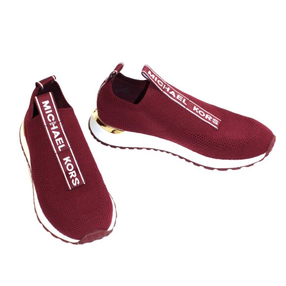 Michael Kors Bodie Maroon Slip-On Wedge Trainer Style, Size 9 - Picture 8 of 9